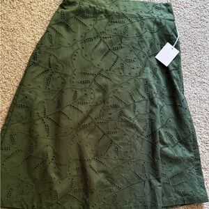 LC Lauren Conrad Forest Green A-Line Skirt